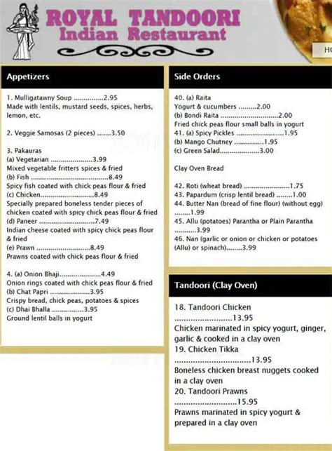 royal tandoori corby menu.